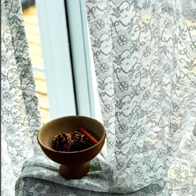 Scales Whisper Sheer Curtain – Natural Light with Decorative Bowl