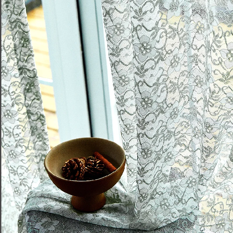 Scales Whisper Sheer Curtain – Natural Light with Decorative Bowl