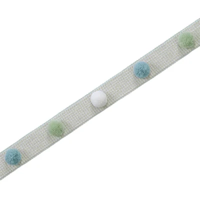 Eden Pom Pom Fringe Trim with Soft Pastel Accents