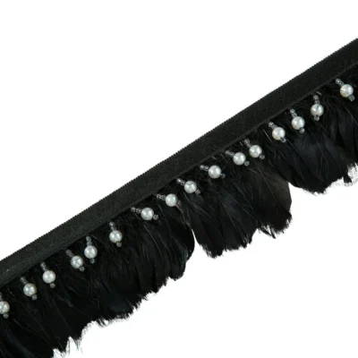 Hera Feather Curtain Fringe in Soft White – Boho Tassel Trim for Curtains