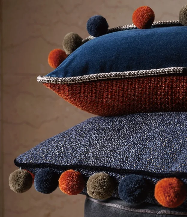 Pom Pom Trim on Decorative Cushions – Cloud Dream Collection