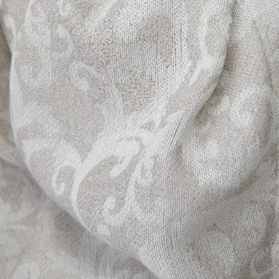 Mist Garden grey damask curtain floor-length drape detail, soft light-filtering tonal texture in modern room