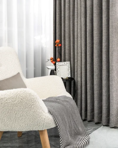 Serene Weave Curtain – modern minimal textured drapes by Lemonho