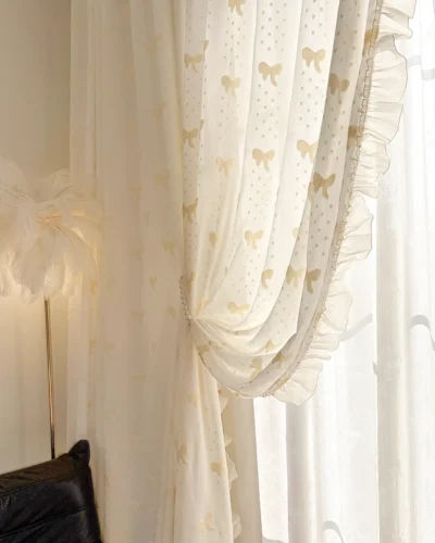 bow jacquard sheer curtains