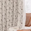 Ivory floral jacquard curtain in Cocoa Bloom, neutral vintage floral texture