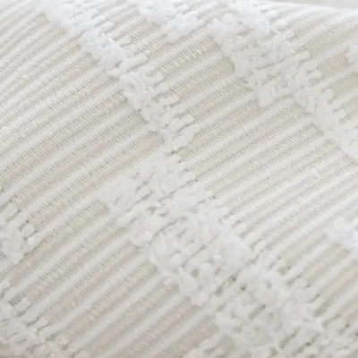 Stunning Ivory Trellis Curtain Bedroom Scene