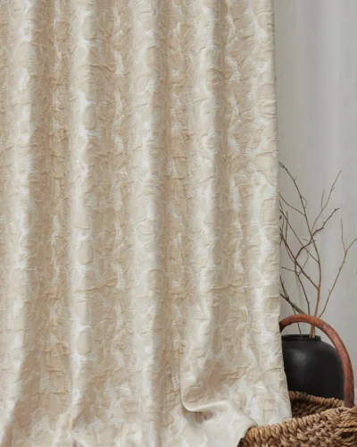 Soft Mist Jacquard Curtain, abstract cloud texture semi-sheer light filtering drape