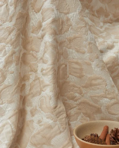 Soft Mist Jacquard Curtain, abstract cloud texture jacquard close-up, semi-sheer light filtering