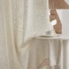 S curve sheer curtains Australia in creamy ivory textured veil