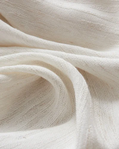 Oat Cloud Sheer Curtain fabric close-up, creamy textured semi-sheer weave