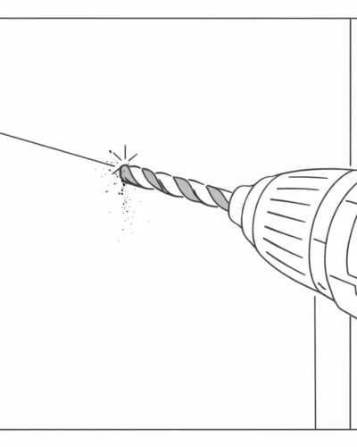 Drill a hole at the marked point with a power drill.