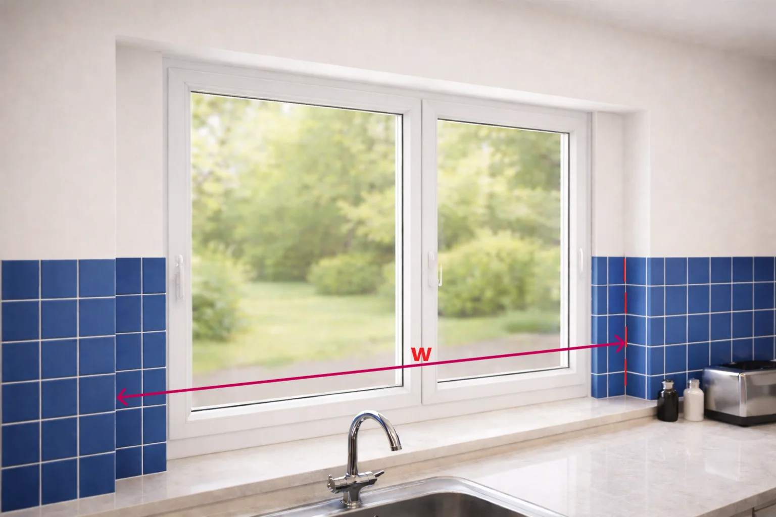 Kitchen window roman blind measuring guide