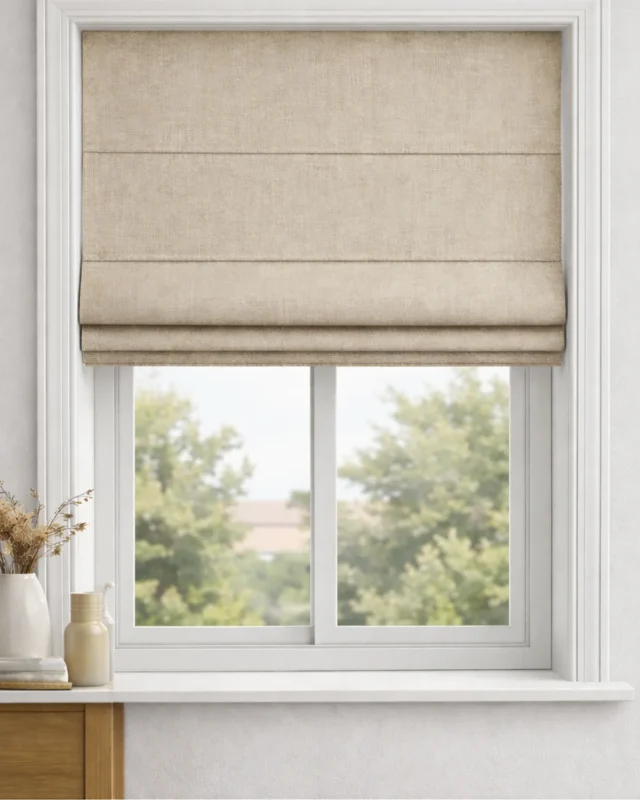 Roman blind measuring guide – inside mount and outside mount measurement diagram