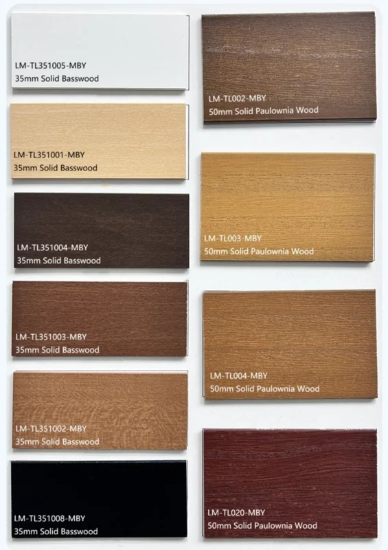 50mm & 50mm Wood Finish Options