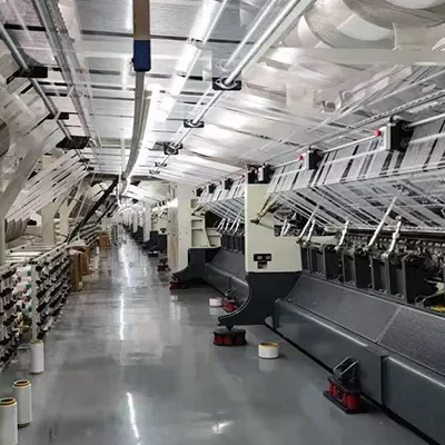 Custom curtain manufacturing workshop interior with textile production equipment