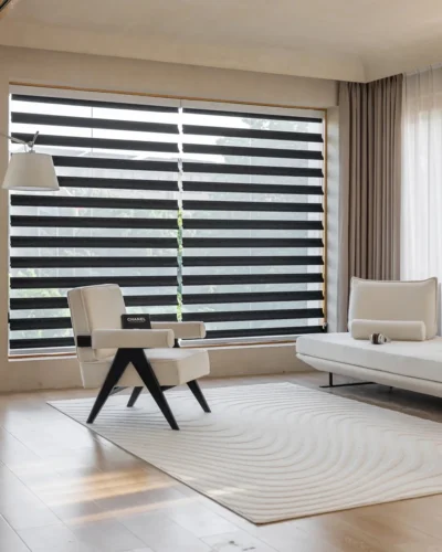 Floating Vane Shangri-La blind in a modern living room