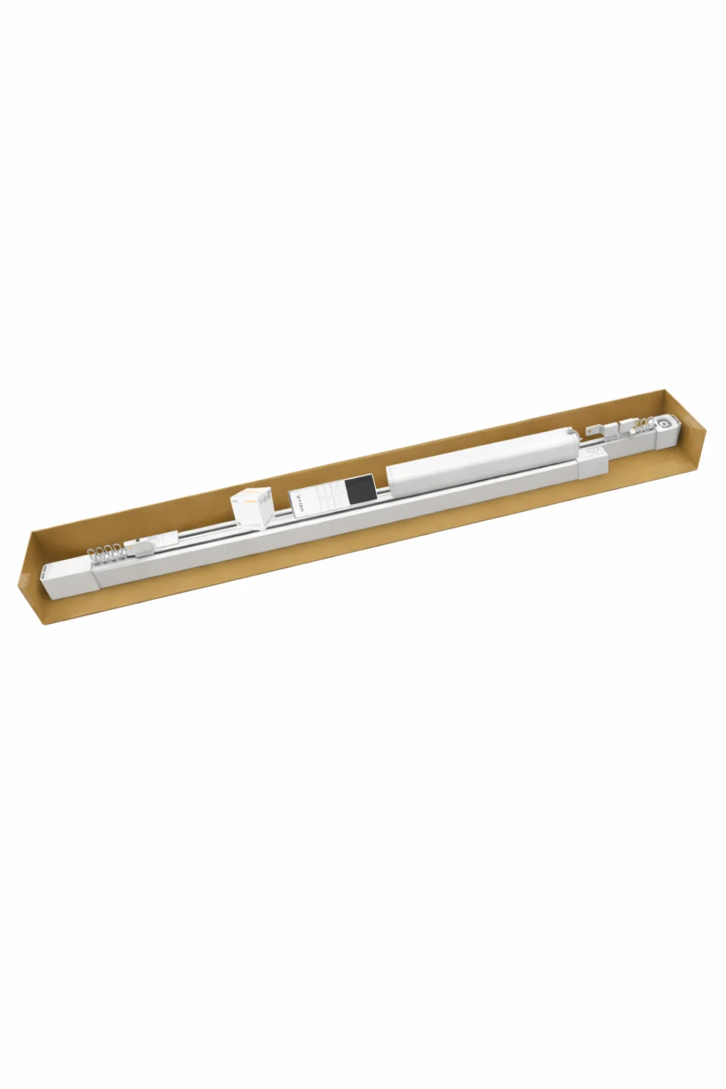 Gold curtain track connector for motorized curtain rail