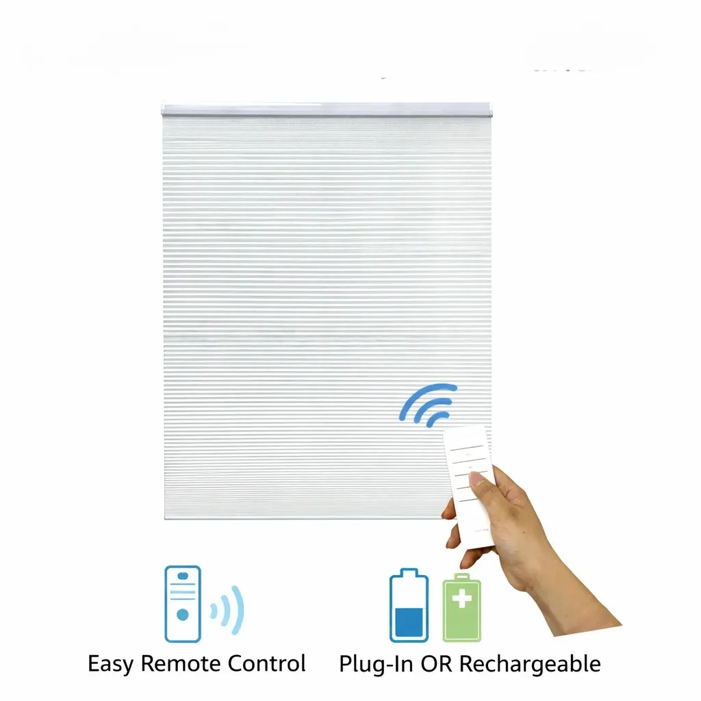 Motorized Honeycomb Blind in White