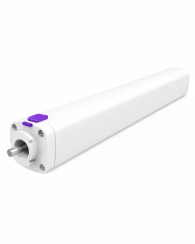 Motor for motorized curtain track in white finish