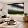 Semi-Blackout Waterproof Zebra Blind in a modern interior