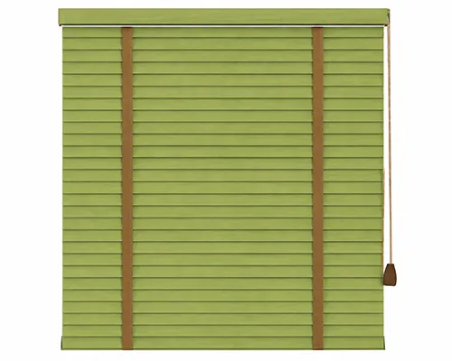 Venetian blind manufacturing in aluminium and wood-look finishes for flexible light adjustment.