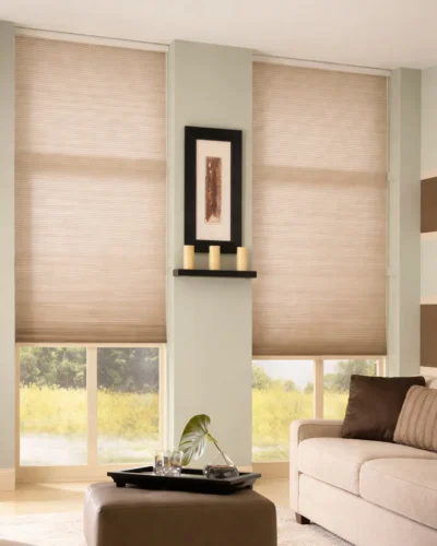 Semi-Blackout Honeycomb Blind in a modern interior