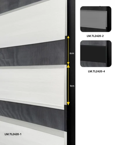 Zebra Blind fabric layers close-up showing light filtering and privacy control