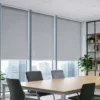 Custom blackout roller blind in a modern CBD office meeting room