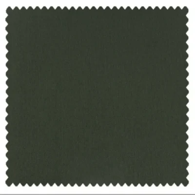 Olive green blackout curtain fabric swatch with fine woven texture