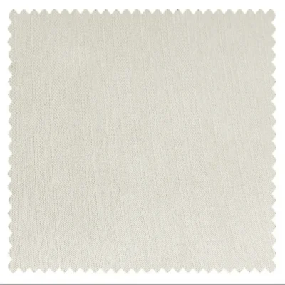 Light cream blackout curtain fabric swatch with subtle woven texture