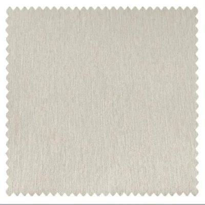 Ivory blackout curtain fabric swatch with fine woven texture