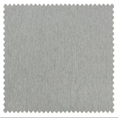 Light grey blackout curtain fabric swatch with a fine woven texture