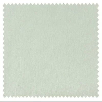 Mint green blackout curtain fabric swatch with fine woven texture