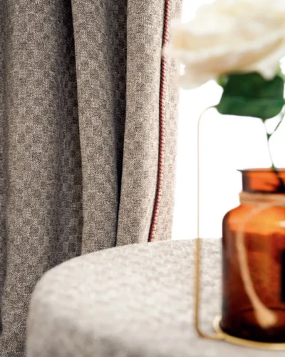 Subtle Weave Curtain modern textured outer drape in taupe fabric for living room and bedroom interiors