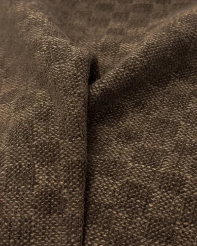 Close-up of dark brown textured fabric for Subtle Weave Curtain modern outer drapes