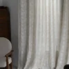 Ginkgo pure linen curtain with natural botanical leaf pattern in a soft modern interior
