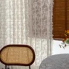 Willow Lace Sheer Curtain style view with soft botanical lace pattern and elegant S-curve drape