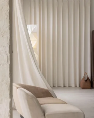 Oat Ripple Sheer Curtain in S-Curve style with soft light filtering texture and gentle privacy