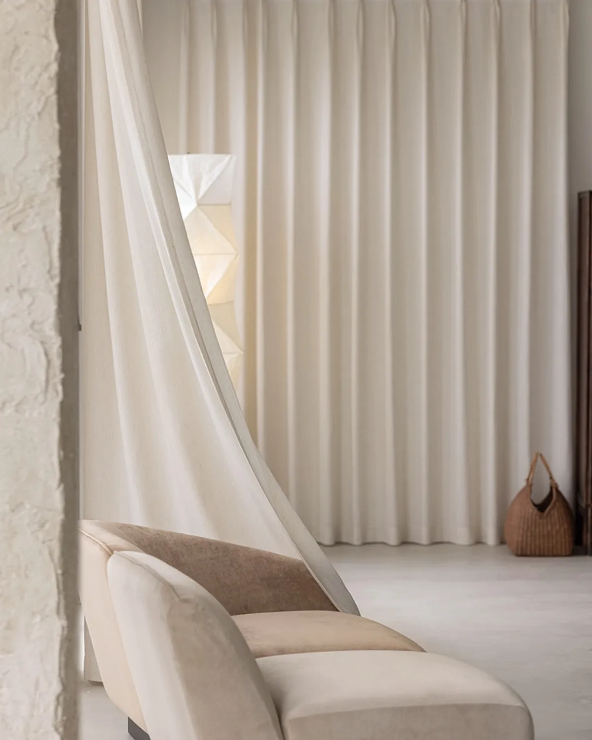 Oat Ripple Sheer Curtain in S-Curve style with soft light filtering texture and gentle privacy