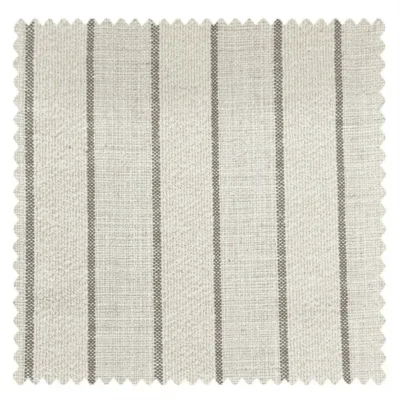 Dark grey cotton-rich linen texture curtain fabric with vertical stripes
